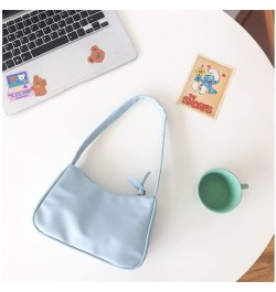 Temperament cute PU handbag trendy fashion simple all-match casual ladies shoulder bag (Light blue) Light Blue $12.36 Shoulde...