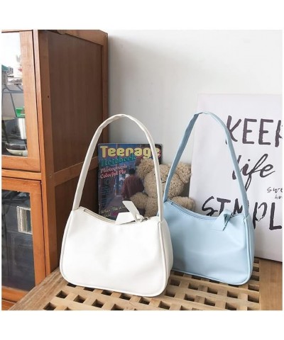 Temperament cute PU handbag trendy fashion simple all-match casual ladies shoulder bag (Light blue) Light Blue $12.36 Shoulde...