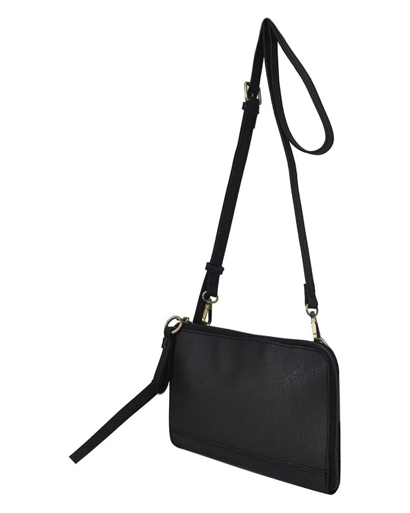 Faux Leather Crossbody Bag Wristlet Clutch Black $8.37 Wristlets