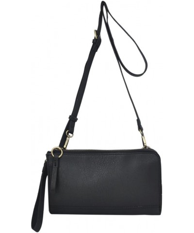 Faux Leather Crossbody Bag Wristlet Clutch Black $8.37 Wristlets