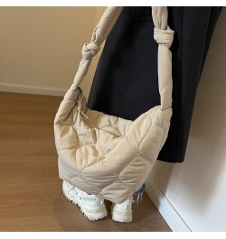 Puffer Bag for Women Large Puffer Shoulder Bag Quilted Crossbody Bag Puffy Tote Bag Down Cotton Padded Dumpling Bag Beige $9....