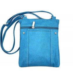 Leather Hand Crafted Leather Small Crossbody Purse Handbag for Women Large Light Blue $11.98 Crossbody Bags