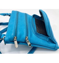 Leather Hand Crafted Leather Small Crossbody Purse Handbag for Women Large Light Blue $11.98 Crossbody Bags