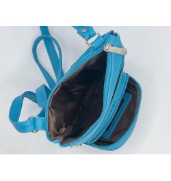 Leather Hand Crafted Leather Small Crossbody Purse Handbag for Women Large Light Blue $11.98 Crossbody Bags