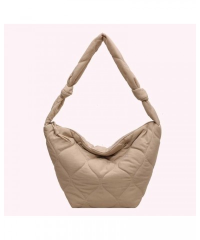 Puffer Bag for Women Large Puffer Shoulder Bag Quilted Crossbody Bag Puffy Tote Bag Down Cotton Padded Dumpling Bag Beige $9....