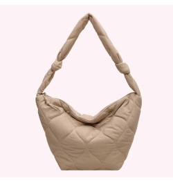 Puffer Bag for Women Large Puffer Shoulder Bag Quilted Crossbody Bag Puffy Tote Bag Down Cotton Padded Dumpling Bag Beige $9....