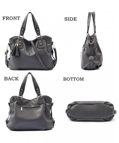 Purses And Wallets Set For Women Tote Handbags Large Hobo Bag Purse With Wallet 3PCS A5-3pcs/Set Darkgrey $23.96 Shoulder Bags