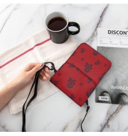 Skull Design Death Red Small Crossbody Cell Phone Purse for Women Mini Messenger Leather Shoulder Wallet $21.43 Crossbody Bags