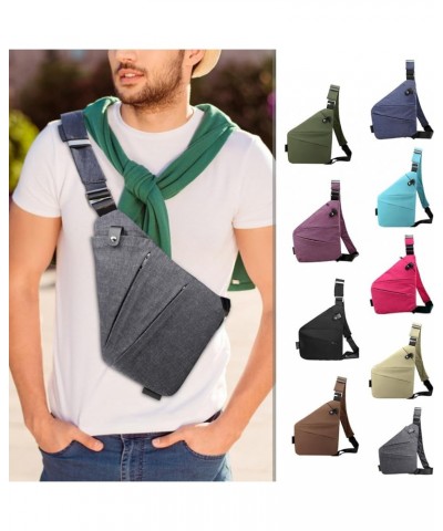 2024 New Wander Plus Anti Theft Travel Bag for Men Women Slim Sling Bag Cross Body Travel Bag Coffee $11.65 Crossbody Bags