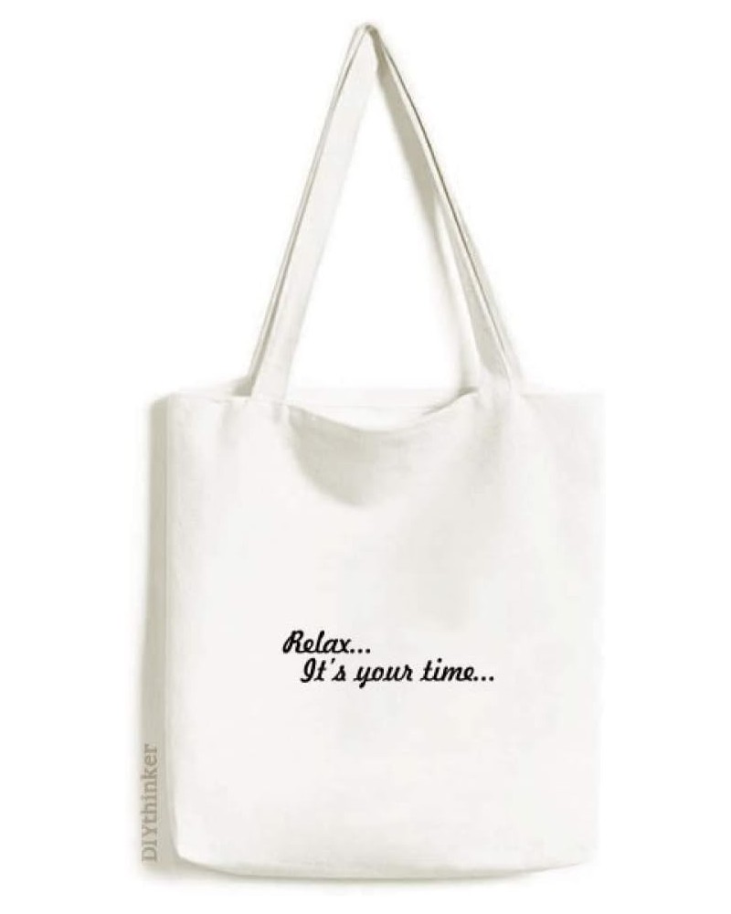 Relax Time Quote Art Deco Gift Fashion Tote Canvas Bag Shopping Satchel Casual Handbag $16.11 Totes