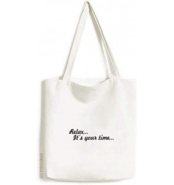 Relax Time Quote Art Deco Gift Fashion Tote Canvas Bag Shopping Satchel Casual Handbag $16.11 Totes