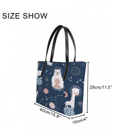 Fashionable women's handbag tote bag, Space Animalsprinted shoulder bag is light and durable $22.56 Shoulder Bags