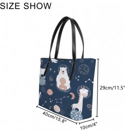 Fashionable women's handbag tote bag, Space Animalsprinted shoulder bag is light and durable $22.56 Shoulder Bags