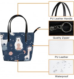 Fashionable women's handbag tote bag, Space Animalsprinted shoulder bag is light and durable $22.56 Shoulder Bags