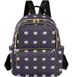 Mini Backpack for Women, Skull Polka Dots Travel Backpack Purse for Ladies, Small Bookbag Daypack Shoulder Bag M Multi865 Sma...