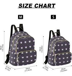 Mini Backpack for Women, Skull Polka Dots Travel Backpack Purse for Ladies, Small Bookbag Daypack Shoulder Bag M Multi865 Sma...