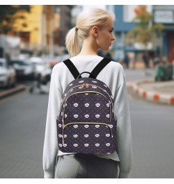 Mini Backpack for Women, Skull Polka Dots Travel Backpack Purse for Ladies, Small Bookbag Daypack Shoulder Bag M Multi865 Sma...