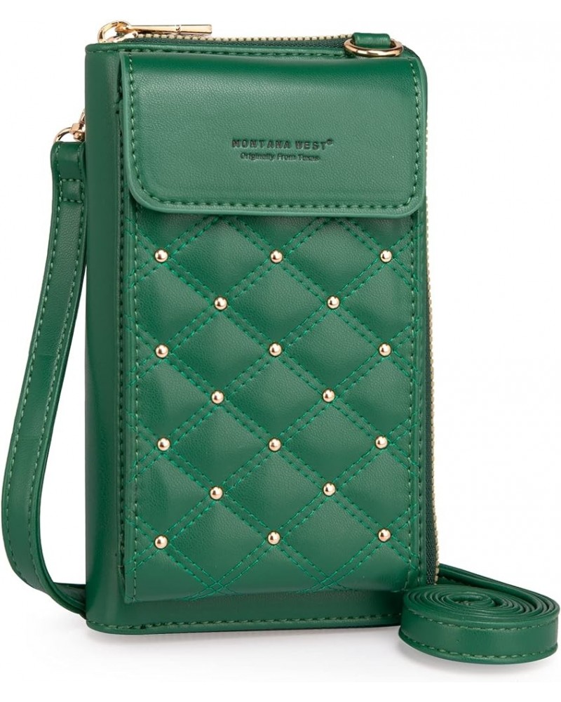 Small Crossbody Cell Phone Purse for Women RFID Blocking Cellphone Wallet Dark Green $14.99 Crossbody Bags