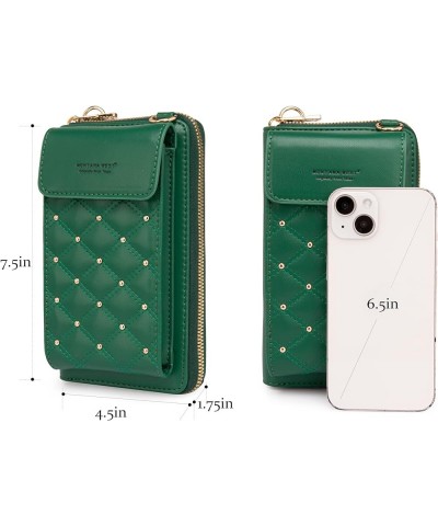 Small Crossbody Cell Phone Purse for Women RFID Blocking Cellphone Wallet Dark Green $14.99 Crossbody Bags