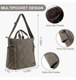 Quilted Tote Bag for Women Puffer Hobo Handbag Lightweight Quilted Padding Shoulder Bag Nylon Padded Crossbody Bag A03-green ...