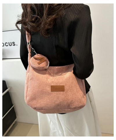 Women's Corduroy Shoulder Crossbody Bag Soft Dumpling Totes Large Hobo Casual Purse Handbag Top Handle Bag Black $22.20 Totes