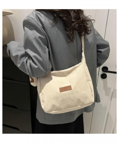 Women's Corduroy Shoulder Crossbody Bag Soft Dumpling Totes Large Hobo Casual Purse Handbag Top Handle Bag Black $22.20 Totes