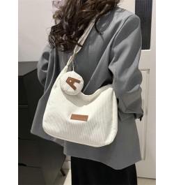 Women's Corduroy Shoulder Crossbody Bag Soft Dumpling Totes Large Hobo Casual Purse Handbag Top Handle Bag Black $22.20 Totes