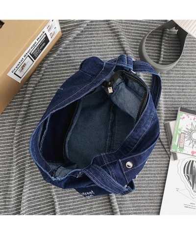 Denim Shoulder Bag Jean Bag Messenger Bag for Women Aesthetic Tote Bag Casual Retro Crossbody Bag Handbag Black 01 $14.88 Totes