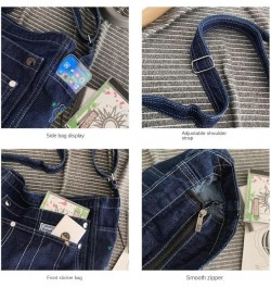 Denim Shoulder Bag Jean Bag Messenger Bag for Women Aesthetic Tote Bag Casual Retro Crossbody Bag Handbag Black 01 $14.88 Totes