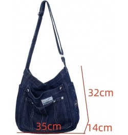 Denim Shoulder Bag Jean Bag Messenger Bag for Women Aesthetic Tote Bag Casual Retro Crossbody Bag Handbag Black 01 $14.88 Totes