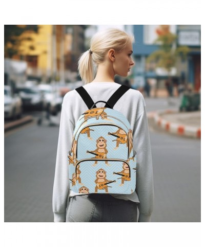 Small Backpack for Women Travel Bag Monkey Plays Guitar Daypack Purse Fashion Shoulder Bag Rucksack Small A566 $15.59 Backpacks