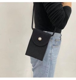 Summer Rattan Handmade Woven Bag Magnetic Buckle Braiding Vertical Crossbody Bag for Work Concert Study Outdoor/910 Black $9....