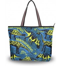 Women Tote Shoulder Bag Dinosaur Cartoon Handbag $19.43 Shoulder Bags