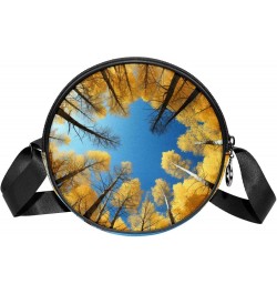 Crossbody Bags for Women,Crossbody Bag Men,Small Sling Bag,Autumn Sky Golden Trees,Crossbody Purse $10.99 Crossbody Bags