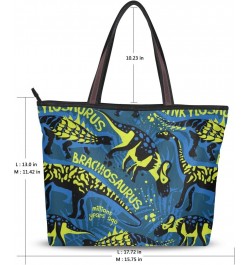 Women Tote Shoulder Bag Dinosaur Cartoon Handbag $19.43 Shoulder Bags