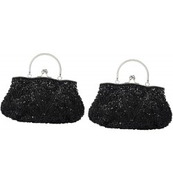 2pcs Vintage Handbags Handmade Bag Dinner Bag Bead Embroidery Bride Handbags Party Handbag Purse for Blackx2pcs $27.50 Evenin...