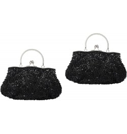 2pcs Vintage Handbags Handmade Bag Dinner Bag Bead Embroidery Bride Handbags Party Handbag Purse for Blackx2pcs $27.50 Evenin...