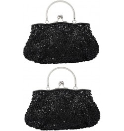 2pcs Vintage Handbags Handmade Bag Dinner Bag Bead Embroidery Bride Handbags Party Handbag Purse for Blackx2pcs $27.50 Evenin...