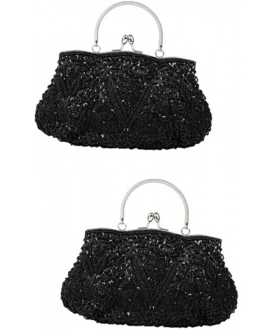 2pcs Vintage Handbags Handmade Bag Dinner Bag Bead Embroidery Bride Handbags Party Handbag Purse for Blackx2pcs $27.50 Evenin...