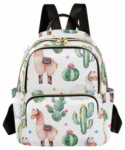 Travel Backpack Purse for Women Fashion Anti-theft Work Casual Cactus Llama Green Watercolor Daypack Shoulder Bag Medium Size...