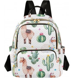 Travel Backpack Purse for Women Fashion Anti-theft Work Casual Cactus Llama Green Watercolor Daypack Shoulder Bag Medium Size...