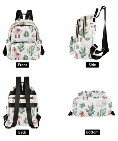 Travel Backpack Purse for Women Fashion Anti-theft Work Casual Cactus Llama Green Watercolor Daypack Shoulder Bag Medium Size...