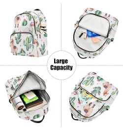 Travel Backpack Purse for Women Fashion Anti-theft Work Casual Cactus Llama Green Watercolor Daypack Shoulder Bag Medium Size...