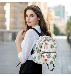 Travel Backpack Purse for Women Fashion Anti-theft Work Casual Cactus Llama Green Watercolor Daypack Shoulder Bag Medium Size...