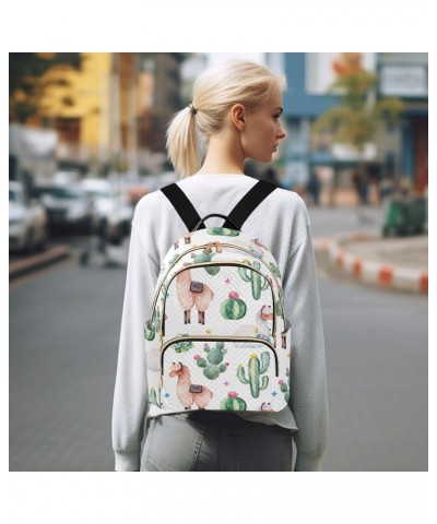 Travel Backpack Purse for Women Fashion Anti-theft Work Casual Cactus Llama Green Watercolor Daypack Shoulder Bag Medium Size...