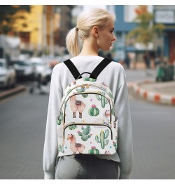 Travel Backpack Purse for Women Fashion Anti-theft Work Casual Cactus Llama Green Watercolor Daypack Shoulder Bag Medium Size...