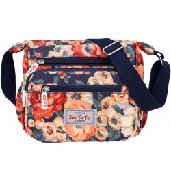 Strap With Adjustable Crossbody Travel Nylon Bag For Women Floral Handbags Bag Men Shoulder Bags (Navy, One Size) Orange One ...