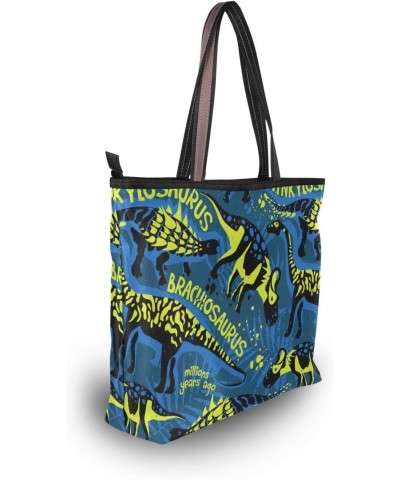 Women Tote Shoulder Bag Dinosaur Cartoon Handbag $19.43 Shoulder Bags