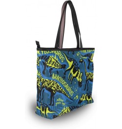 Women Tote Shoulder Bag Dinosaur Cartoon Handbag $19.43 Shoulder Bags