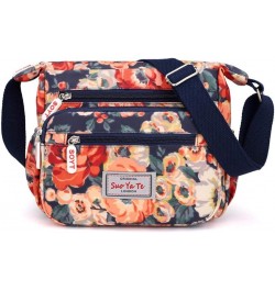 Strap With Adjustable Crossbody Travel Nylon Bag For Women Floral Handbags Bag Men Shoulder Bags (Navy, One Size) Orange One ...